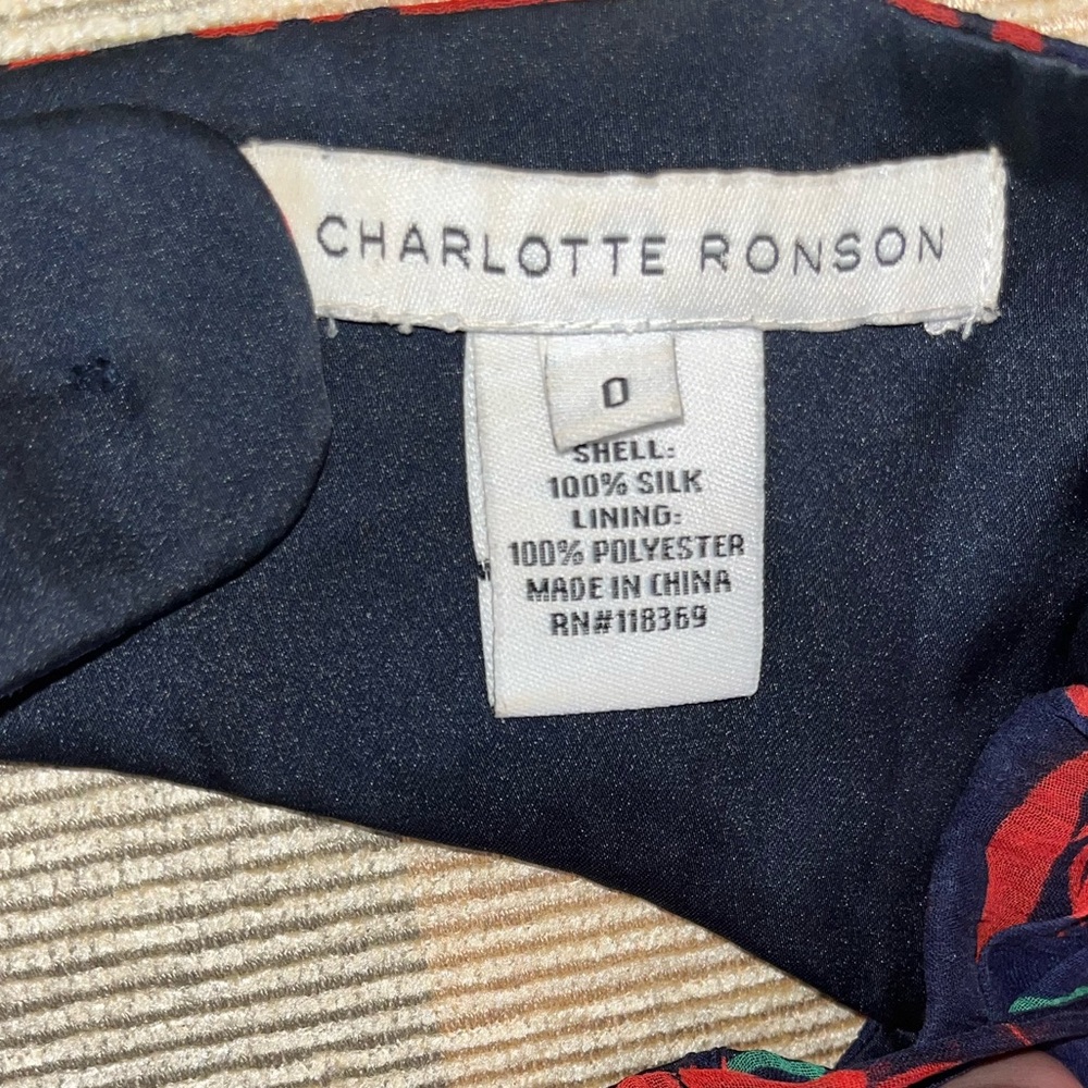 CHARLOTTE RONSON SIZE 0 pre-loved silk rose print mini dress 🌹 - Picture 4 of 6
